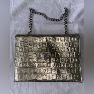 Be Tous Metallic Gold Leather Small crossbody bag Chain Strap